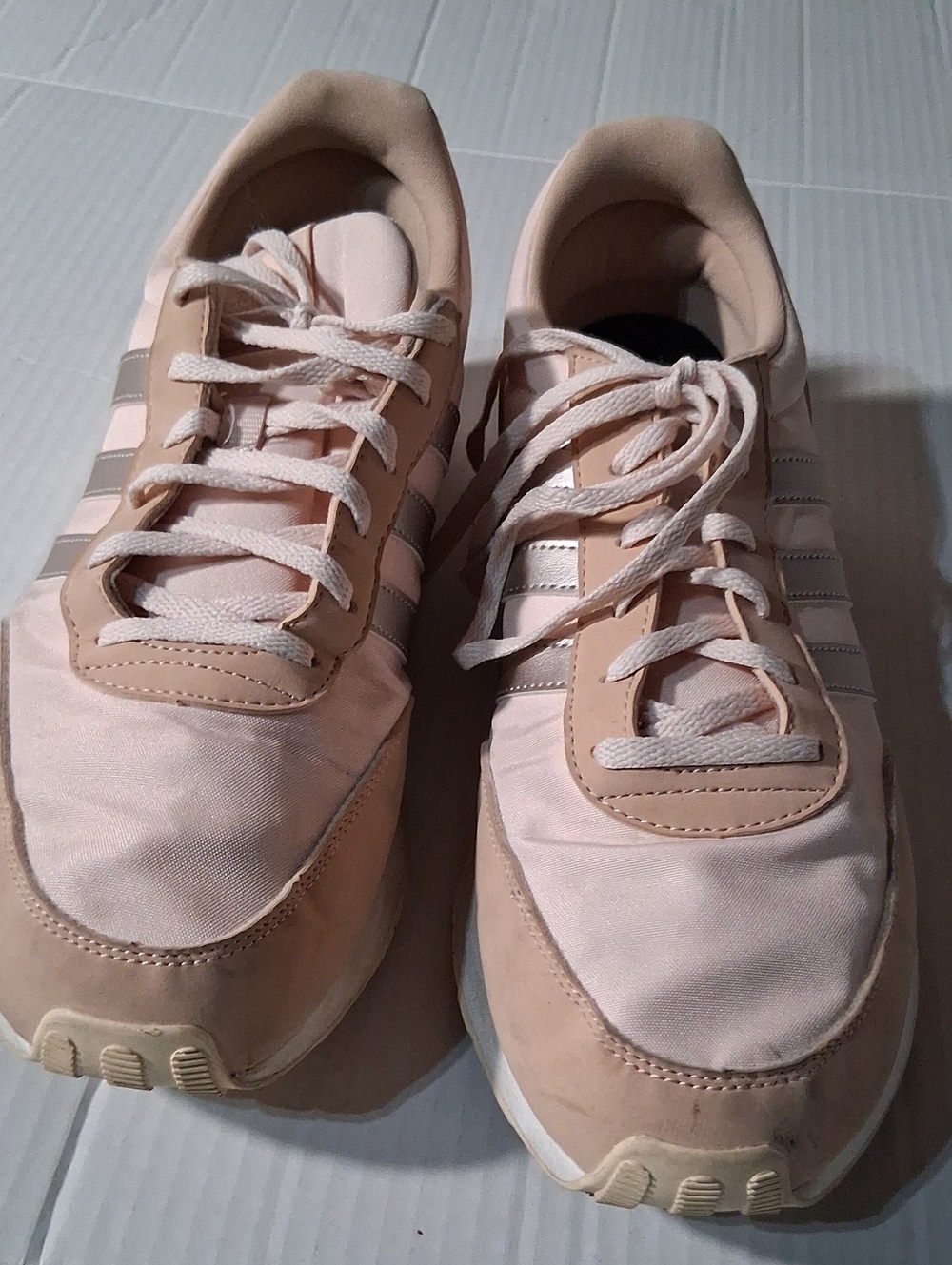 adidas Women’s Pale Pink Lace-Up Sneakers